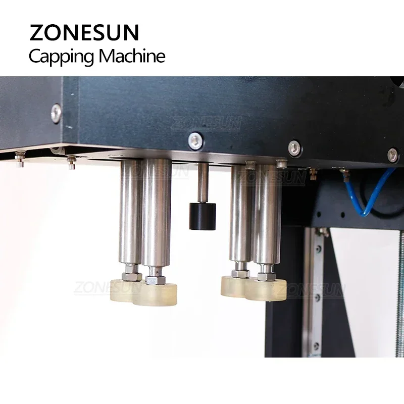 ZONESUN ZS-VTCM1 공압 자동 스프레이 드로퍼 플라스틱 유리 병 Ex-proof 캡핑 기계 E-juice Jar Cap Screwer