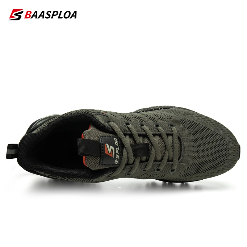 Baasploa Men Running Shoes New Mesh Breathable Sport Shoes for Men Comfort Lightweight Professional Sneakers Non-Slip Lace-Up