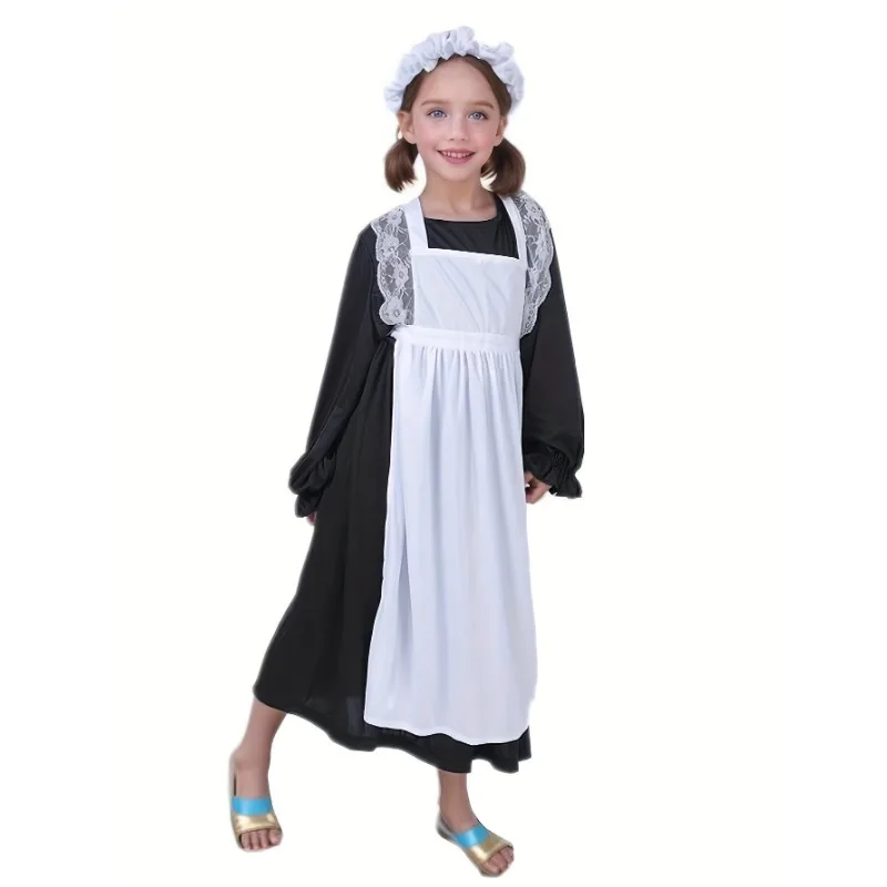 زي مارثا للحرب الثورية ، زي خادمة فيكتورية للأطفال ، عطلة الفتيات ، فساتين العرض