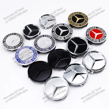 Abs 60mm 75mm tampas centrais da roda do carro tampas do cubo para mercedes benz w176 w177 w204 w205 x156 x253 w117 w166 a c e cla clk gle gla