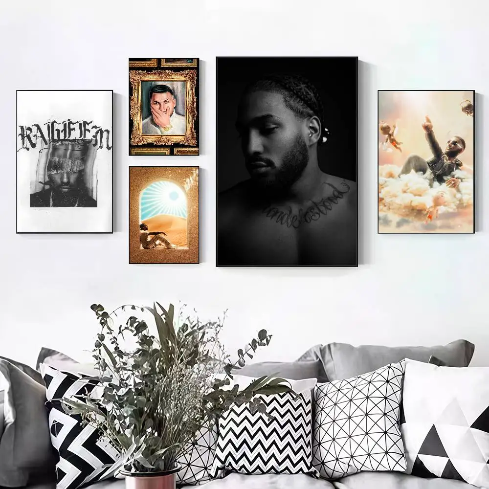 Rapper R-Reezy RAHEEM Peelable Self-adhesive Poster Stickers Are Suitable For Frameless Wall Decoration In A Room