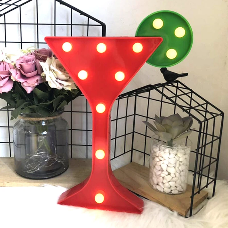 LED Wine Glass Watermelon Night Lights For Kids Gifts Fairy Garland Table Lamp Bedroom Wedding Holiday Birthday Party Decoration