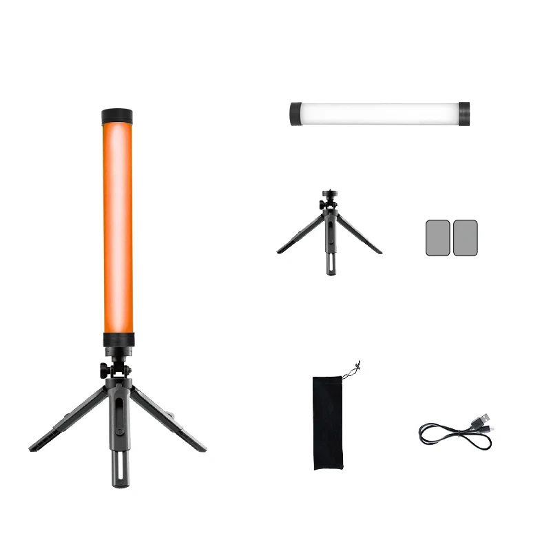 

JINBEI EFT-8C color tube light set with desk tripo portable handheld fill light RGB stick light for Selfie and Livestream