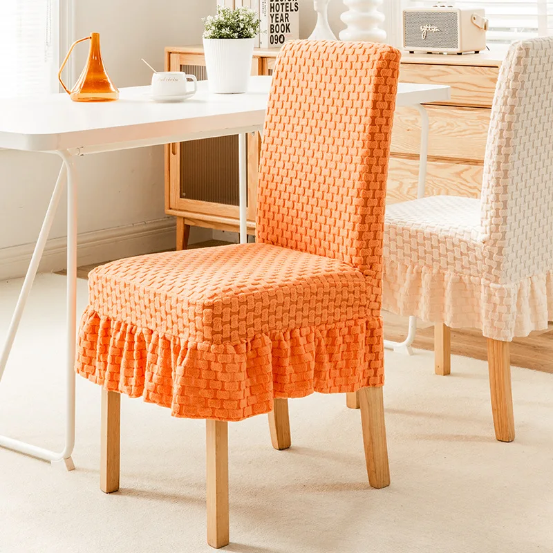 

Jacquard Dining Chair Cover Dustproof Elastic Soft Chair Seat Cover Slipcover Suitable for Dining Room Living Room Decor