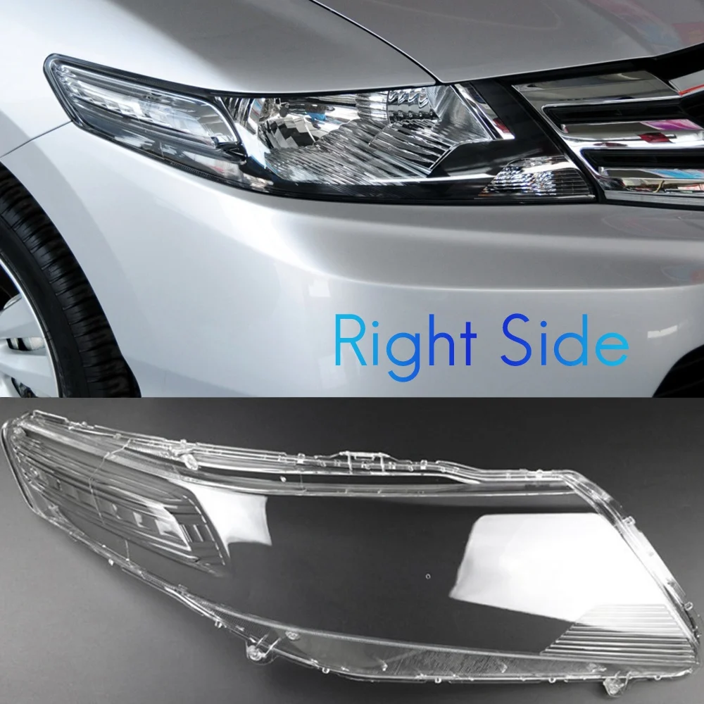 for Honda City 2009-2014 Right Car Headlight Cover head light lamp Transparent Lampshade Shell Lens Gl