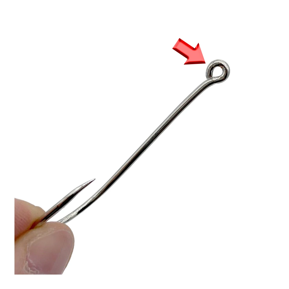 50Pcs double back thorn, bent fishhook, long handle, tube, sea fishing hook, barb with ring, crooked mouth hook