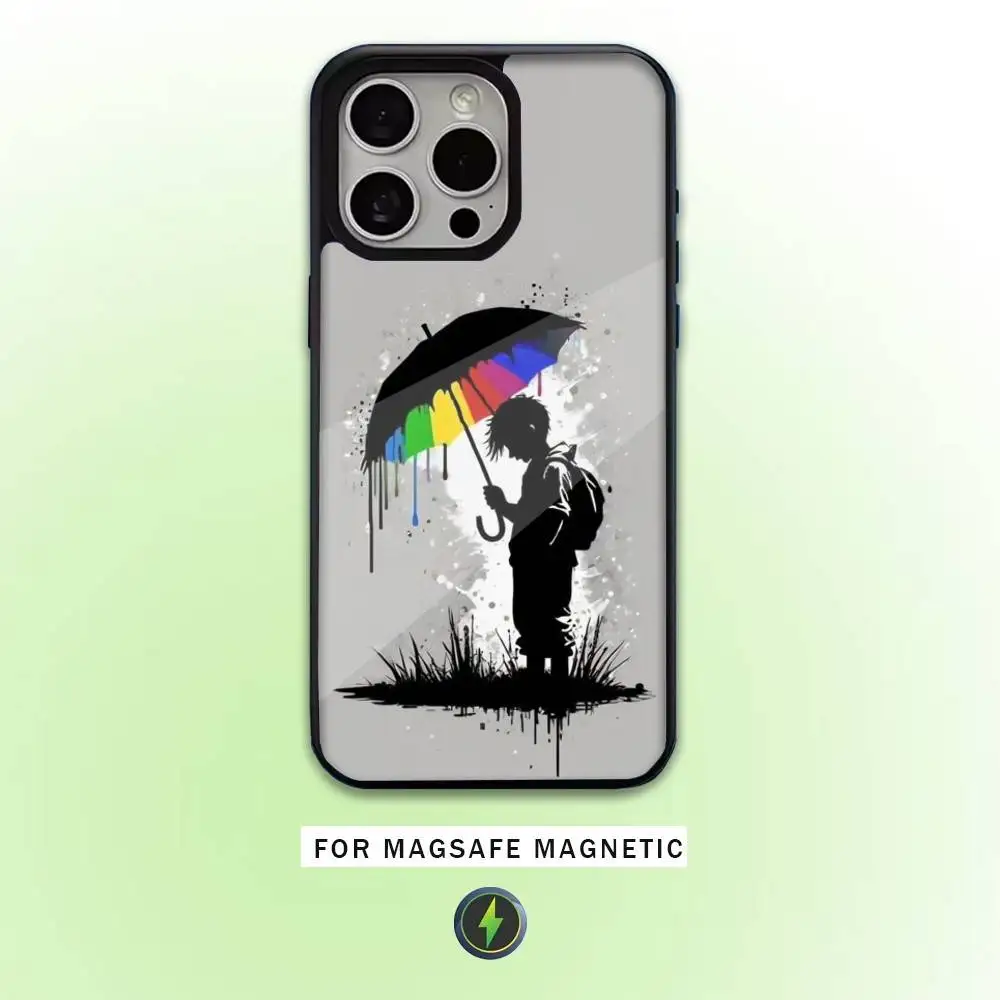 G-Graffiti Artist B-Banksy Phone Case  For iPhone17,16,15,14,13,12,11 Plus,Pro Max Magnetic Magsafe Wireless Charging