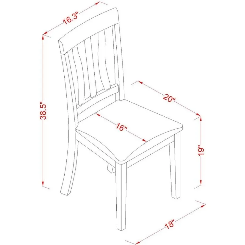 Muebles tapizados de piel sintética para comedor, sillas de madera, Juego de 2, capuchino