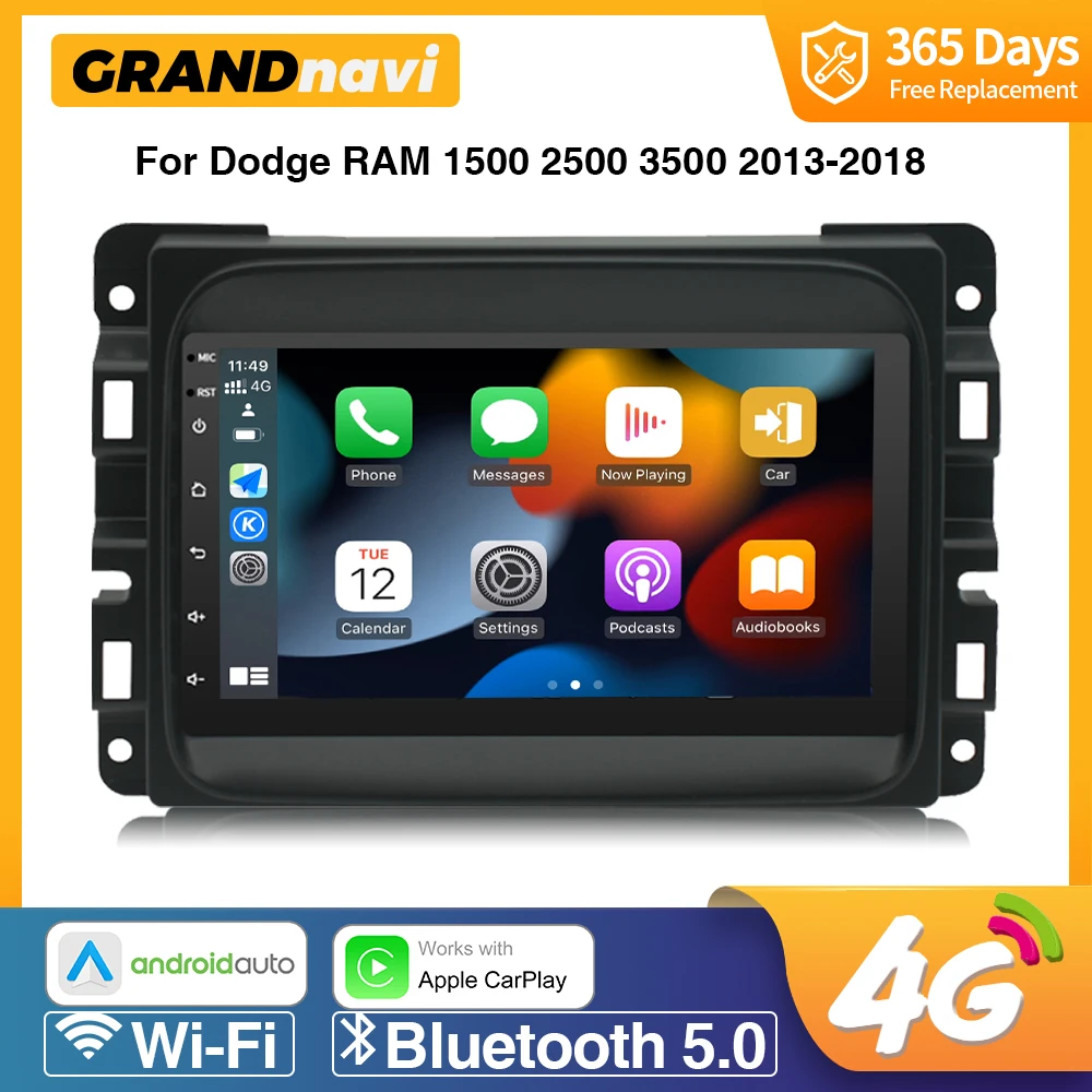 

Android 11 7 Inch Car Radio for Dodge Ram 1500 2500 2013-2018 Multimedia Player Display CarPlay Android Auto Stereo FM Head Unit