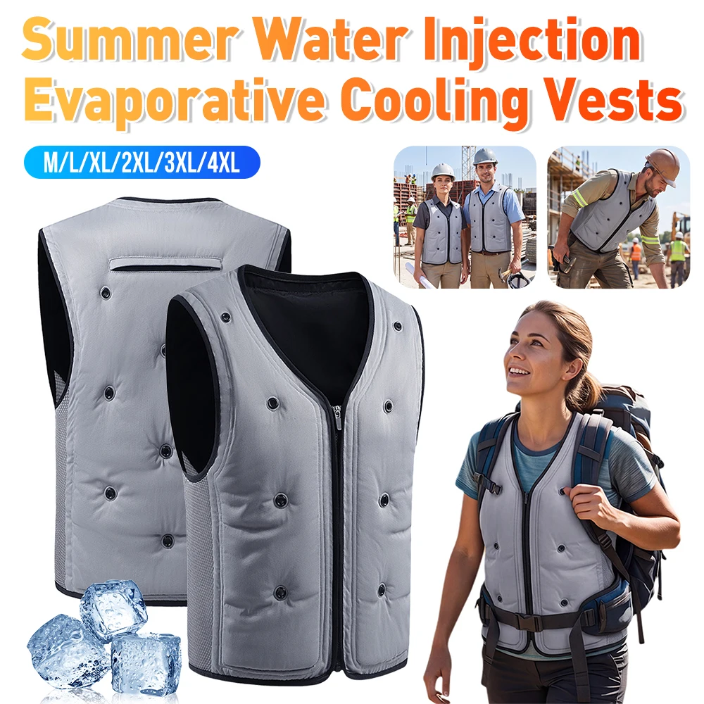 Summer Evaporative Cooling Vest Reusable Water-Cooled Sunscreen Vests Evaporative Ice Pack Jacket for Construction Site Workers