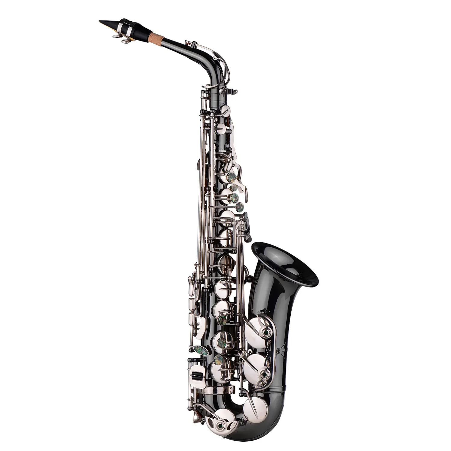 

Professional Brass Bend Eb E-flat Alto Saxophone Black Nickel-Plating Sax