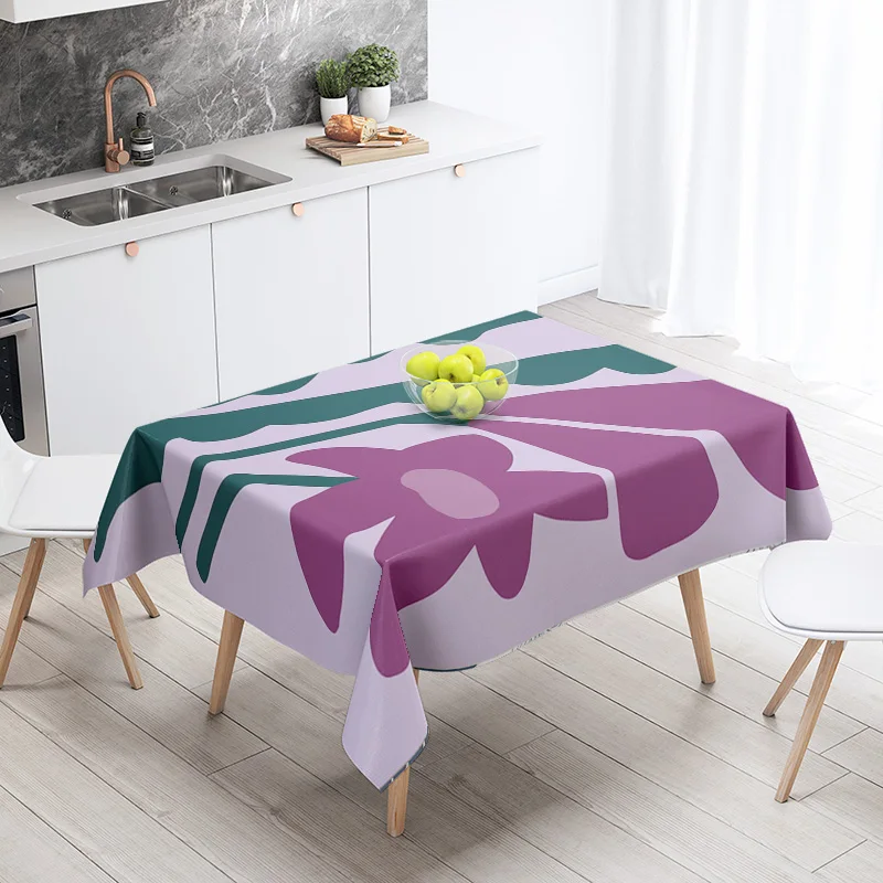 Morandi Grey Abstract Tablecloth Nordic Minimale Geometric Pattern Hall Restaurant Dual-use Student Dormitory Coffee Table Mat