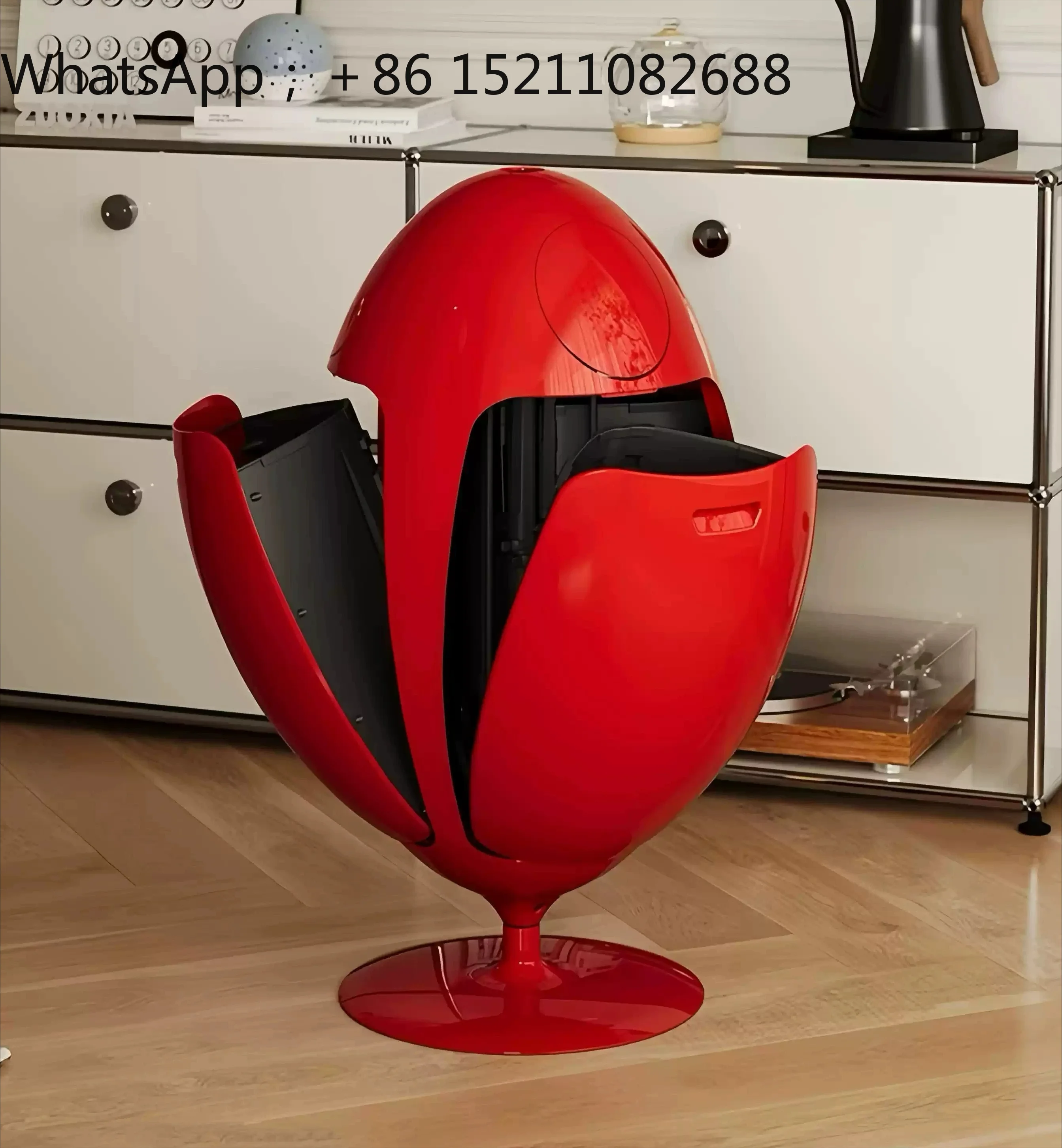 SCY Category Environmental Protection Rotating Kitchen Floor-to-ceiling Restaurant Decoration Ornament Trash Can
