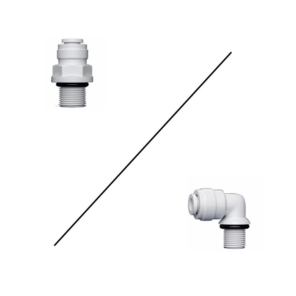 1/4 "ذكر الموضوع-1/4" رو المياه المناسب حلقة لإحكام الإغلاق مستقيم الكوع بوم موصل الخرطوم تصفية المياه التناضح العكسي أجزاء