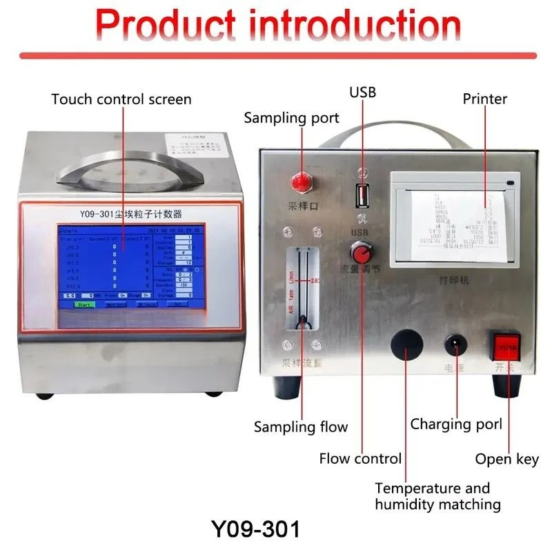 2.83L/Min High Accuracy 0.3-10m Airborne Particle Counter with 1 Year Warranty for Clean Room Dust Monitoring
