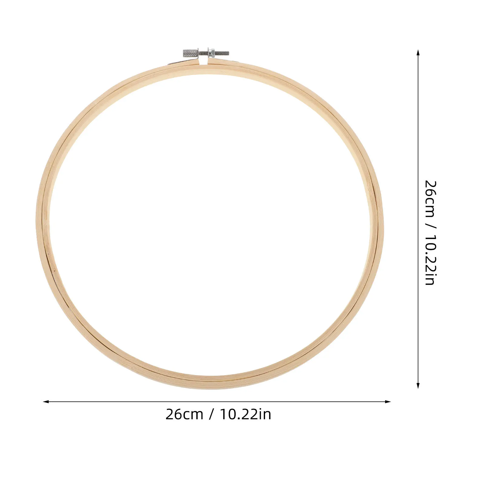 1개 26cm 대나무 자수 후프 세트 직물 페인팅 바늘 예술 공예 프로젝트 DIY 재봉 도구용