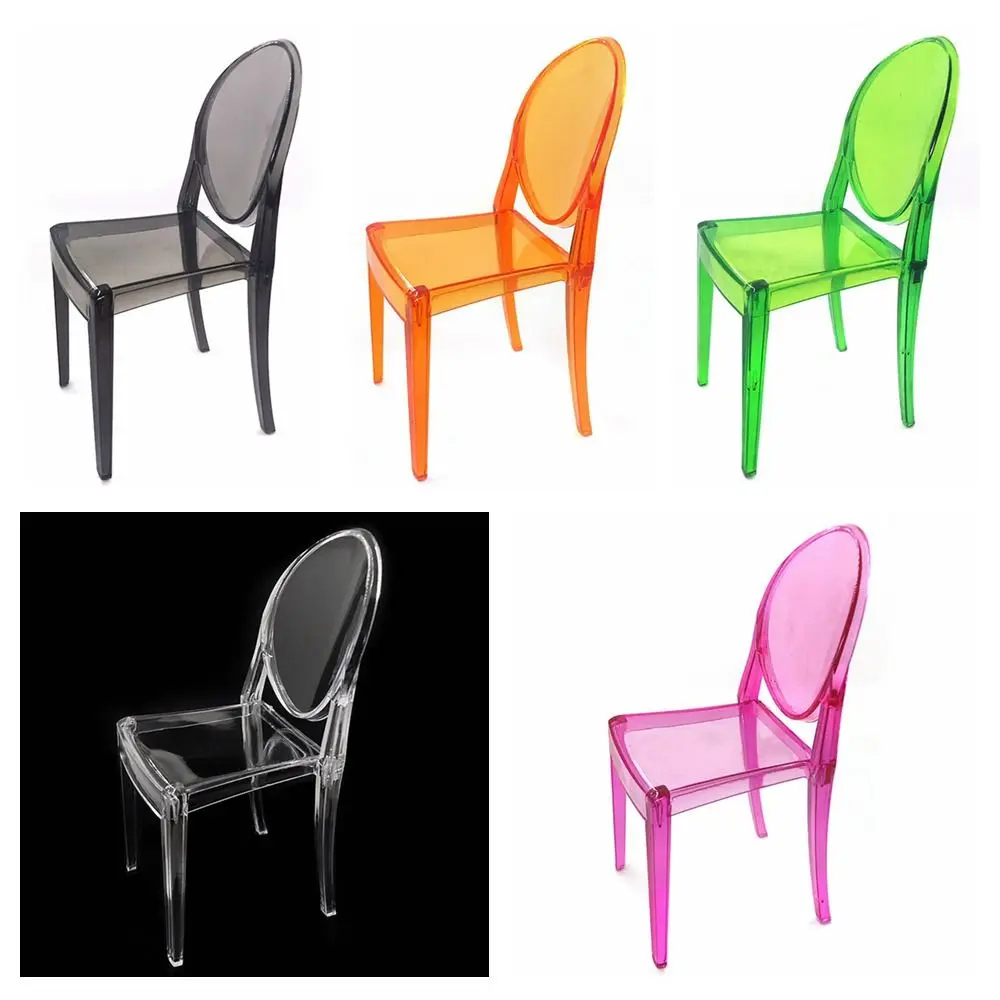 1/6 Scale Dollhouse Leisure Chair Multicolor Plastic Miniature Furniture Photo Props Doll Accessories Mini Backrest Chair