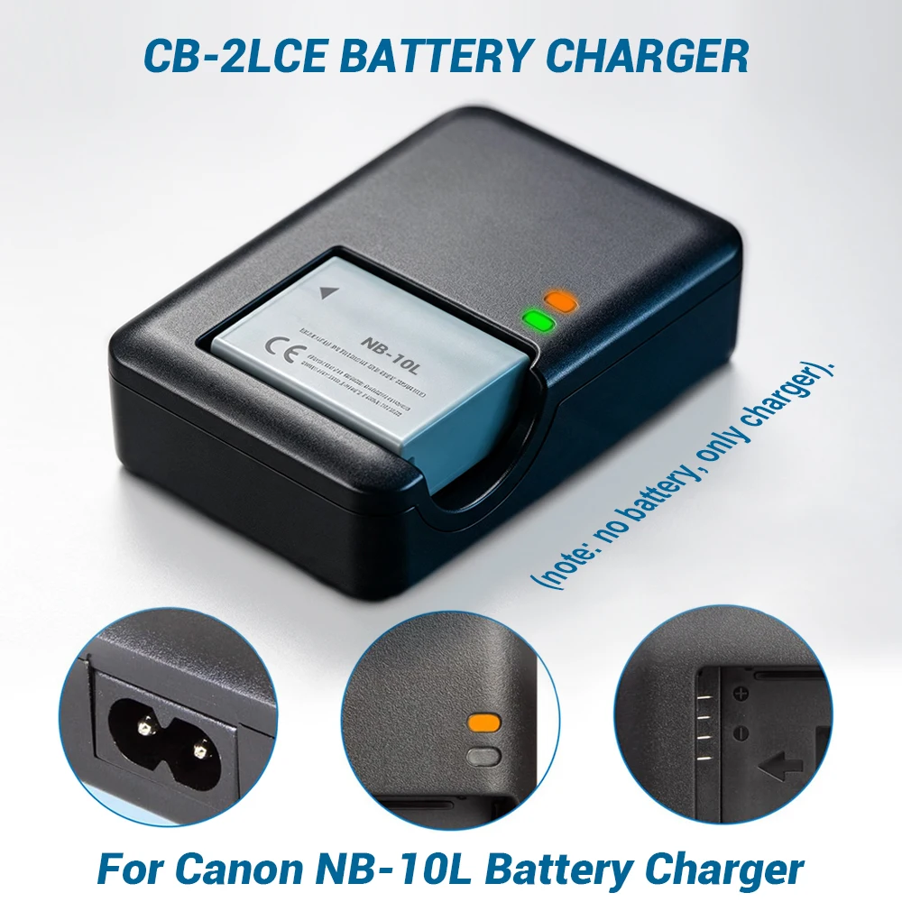 for Canon NB-10L Battery CB-2LCE CB-2LCC Charger PowerShot SX40 HS,SX50 HS,SX60 HS,G1X ,G3X,G15,G16 Camera CB2LCC CB2LCE NB10L