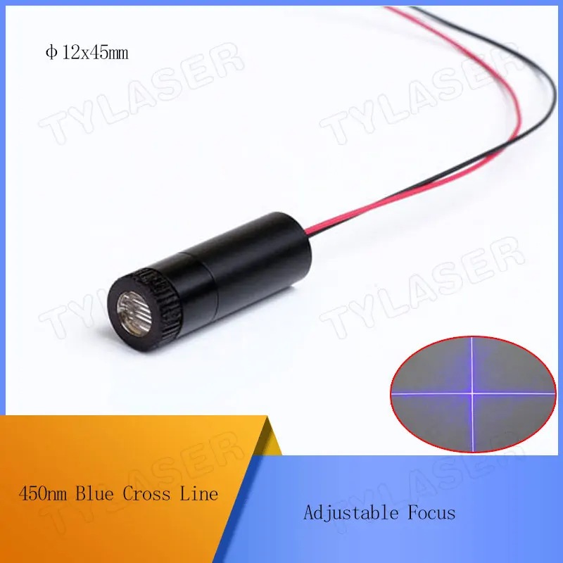 450nm Blue Cross Line Adjustable Focus Laser Locator D12X45mm 5mw 10mw 30mw 50mw 80mw Laser Module Use for Cutting Machine