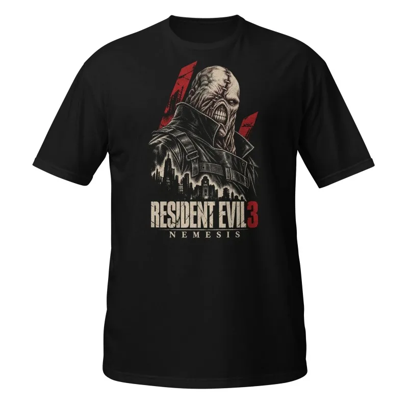 Men's T-shirt Camiseta Biohazard, Revenge Goddess, Estilo Retro Horror Game Camiseta, Suitable for All Seasons, Unisex T-shirt
