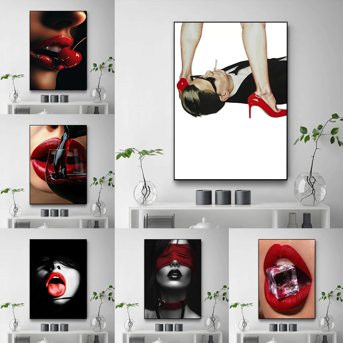 

Sexy Beauty Lips Women Heels Poster Home and Decoration Room Art Wall Decor Interior Paintings Decorative Picture Vintage Mural