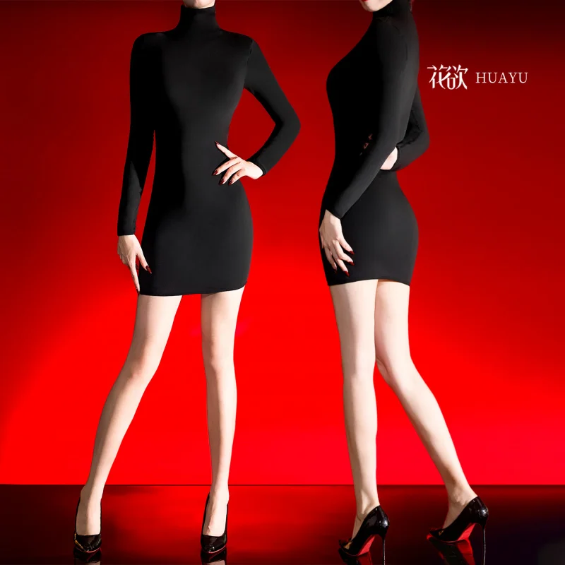 

Autumn Winter Warm Thick Seamless Tight Stockings Bodycon Skirt High Neck One-piece Stockings Sexy Shaping Body Pantyhose