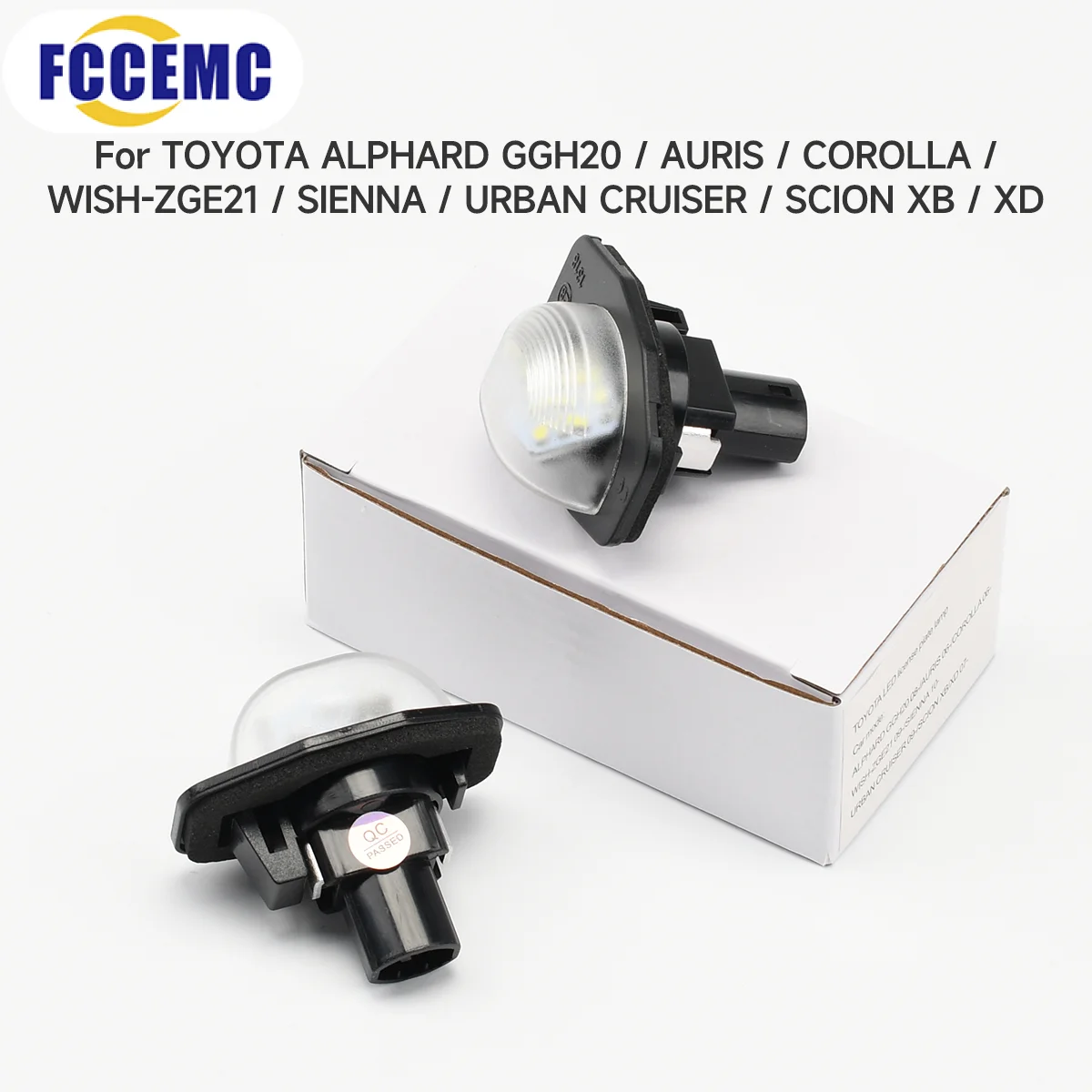 2pcs LED License Plate Number Light For TOYOTA ALPHARD GGH20 AURIS COROLLA WISH-ZGE21 SIENNA URBAN CRUISER SCION XB XD