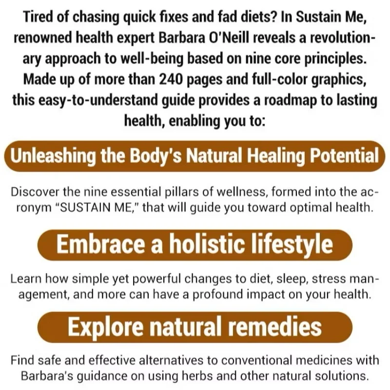 【HOT】Sustain Me By Barbara O’Neill Book ：A Hand Book Of Natural Remedies The 9 Foundational Pillars For Health