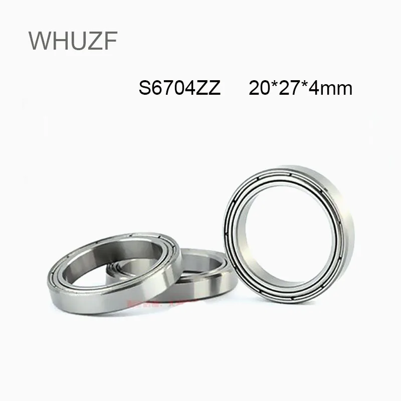 WHUZF Free Shipping 5PCS S6704ZZ Stainless Steel Bearing 20x27x4 mm Thin Section S6704 ZZ Ball Bearings S61704ZZ