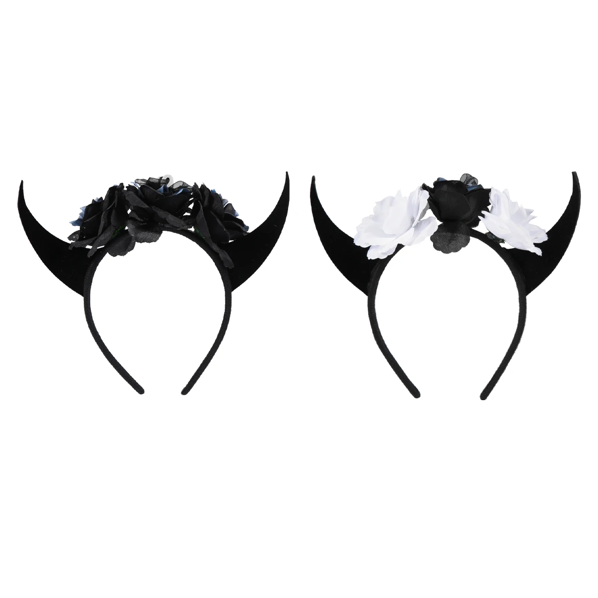 

2Pcs Skull Horn Headb Hair Headdress Vintage Halloween Costume Party Accessories Adult s Wear Styling Tools