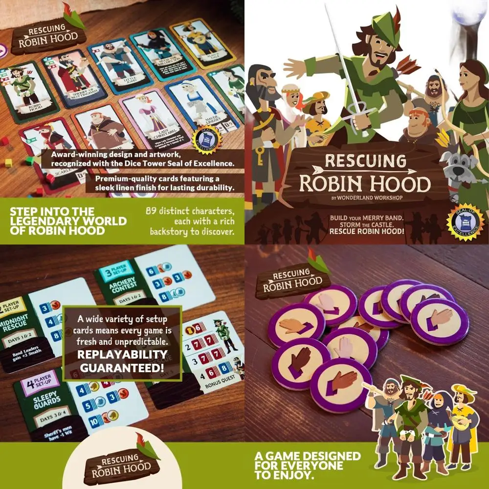 

Robin Hood Rescue: Medieval Co-op Deck Builder for 1-5 Players - Ages 10+