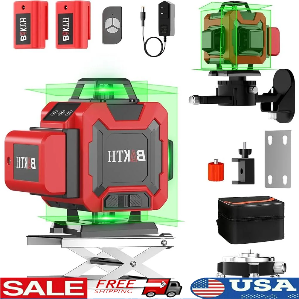 

360 Laser Level Self-Leveling Tool 16 Lines Beam Automatic Leveling Remote Control Multi-Angle Construction and Picture Hanging