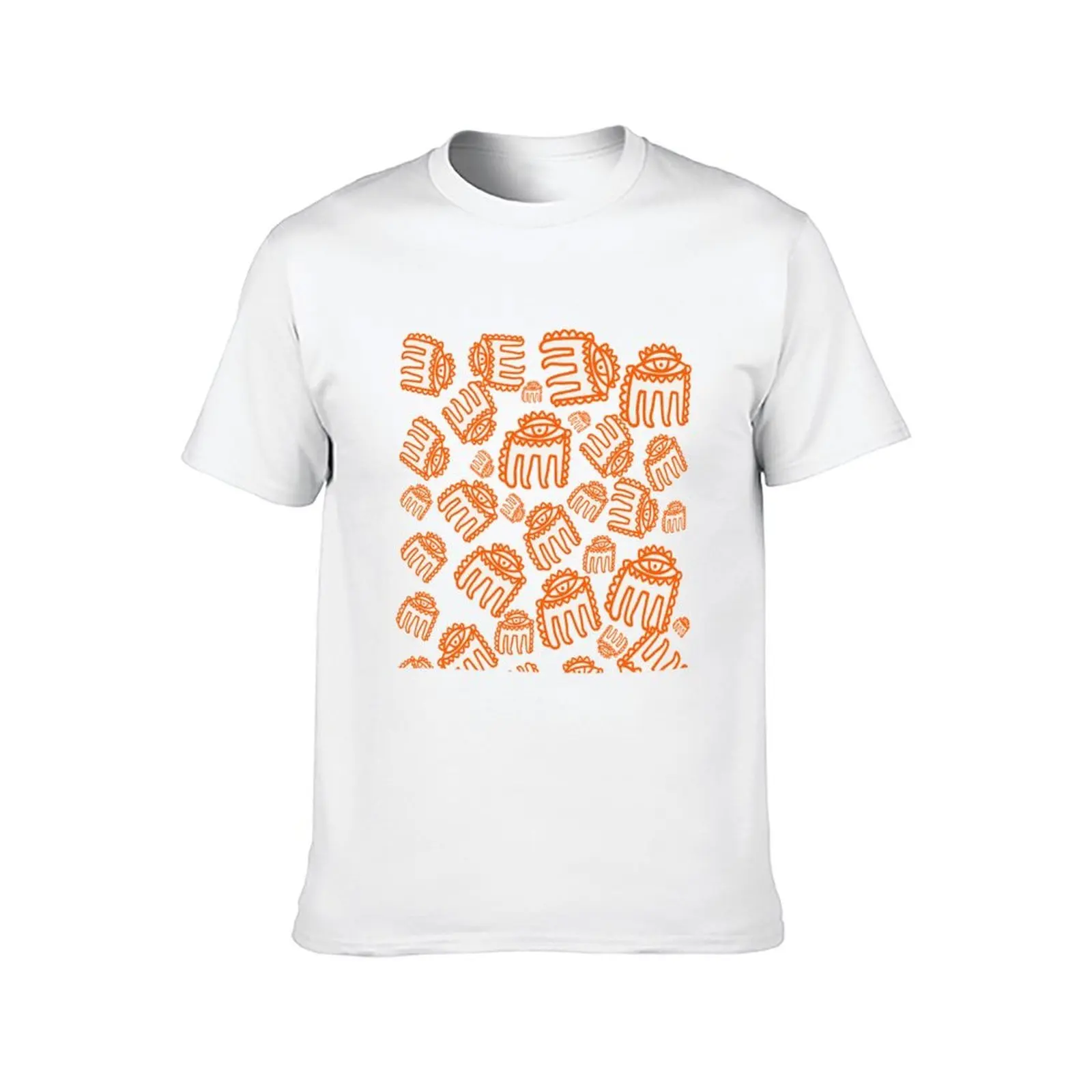 برتقالي الكتابة على الجدران خربش شارع الفن العملاق من إيمانويل سينورينو تي شيرت تي شيرت رجل عادي تي شيرت رجل مصمم تي شيرت #2