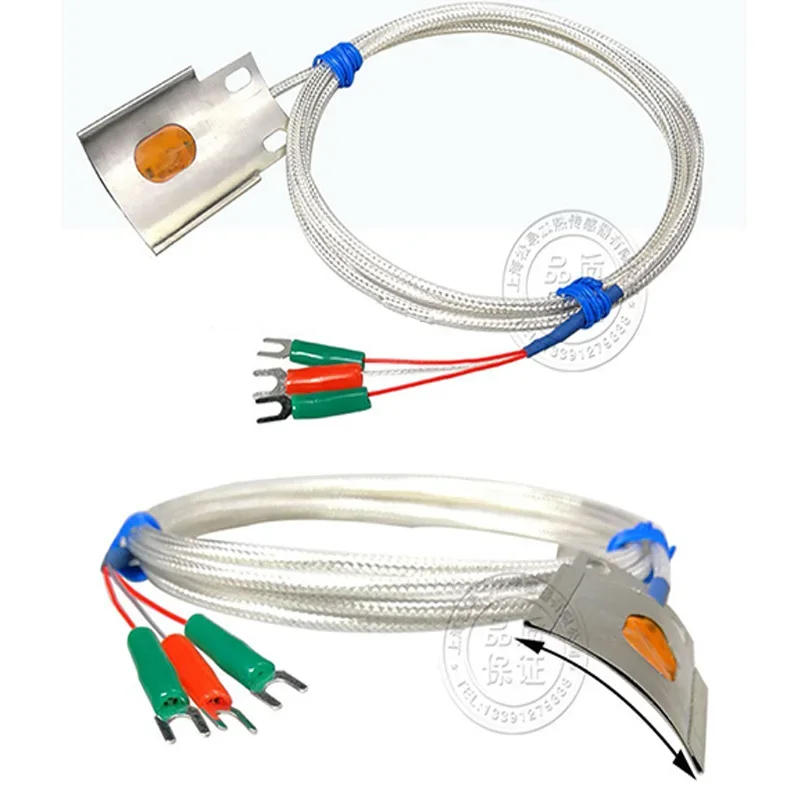 Pt100 Arc tile Platinum Thermistor Temperature SENSOR สำหรับท่อทรงกระบอก Surface MOUNTED Temperature Probe