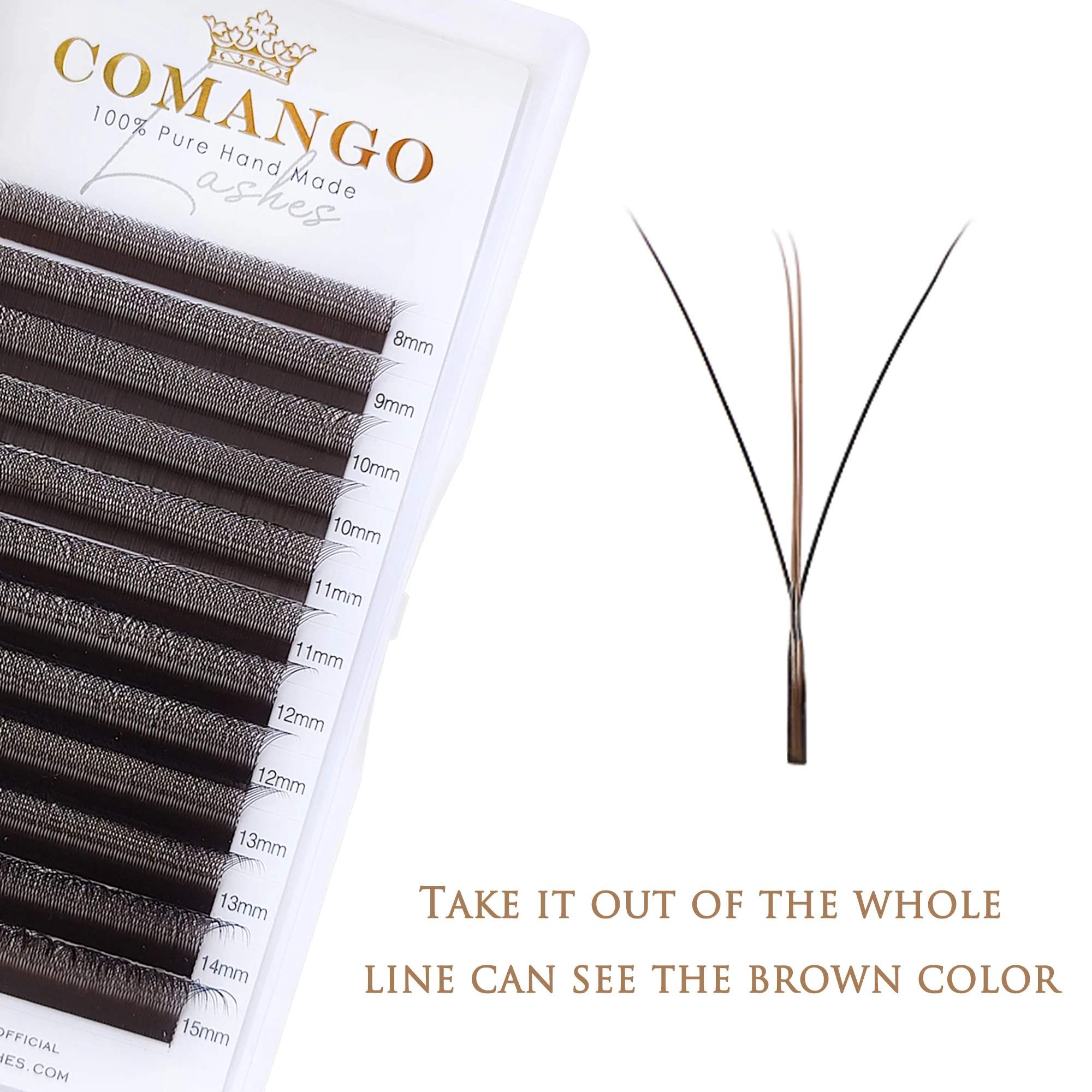 CoMango Brown Sandwich 3d Wispy Lashes Premade Volume Fans Purple Blue Colored  W Eyelash Lifting Light Soft Cosplay Mix Tray