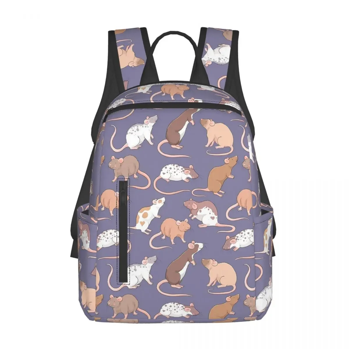 

Cute Rattie Rats Against A Slate Grey Background By Whimsicolourart Backpack Daypack Children BookBag School Bag Shoulder Bags