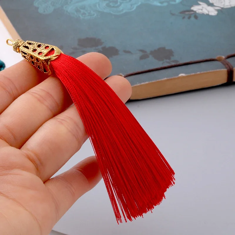 10pcs/lot 9.2cm Long Silk Polyester Tassels Fringe Small Pendant Tassel for Earrings Necklace Bag DIY Jewelry Making Accessories