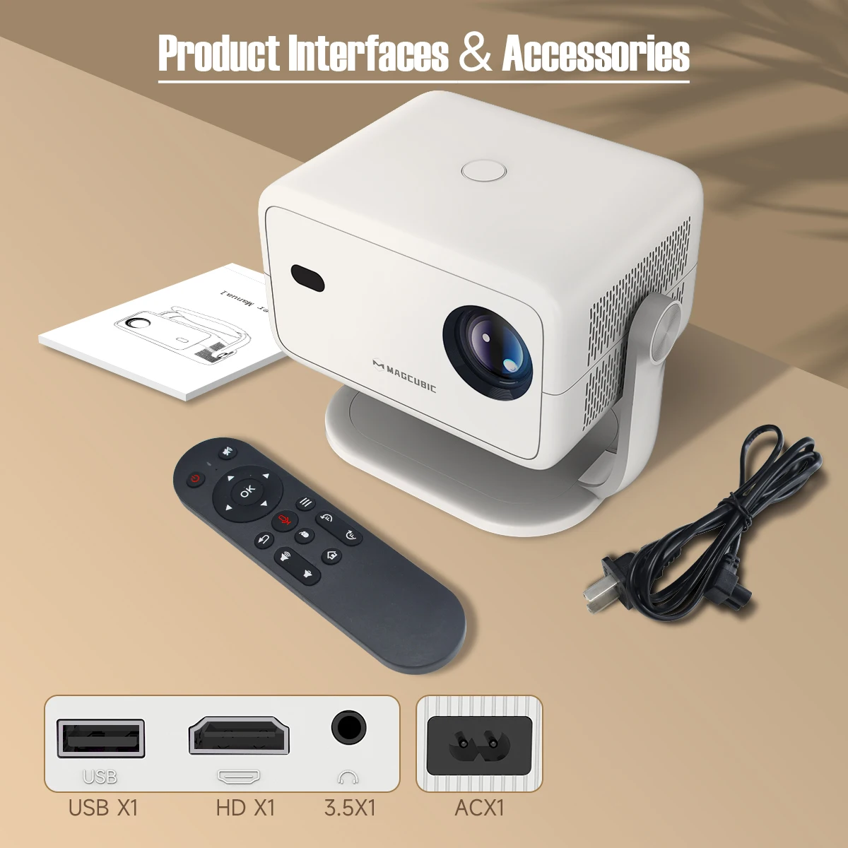 Magcubic L018 Projektor Native 1080P 650ANSI 8K Android14 Mit Automatischer Trapezkorrektur Fokus Wifi6 BT5.2 Tragbarer Filmprojektor für Draußen – Detail 19