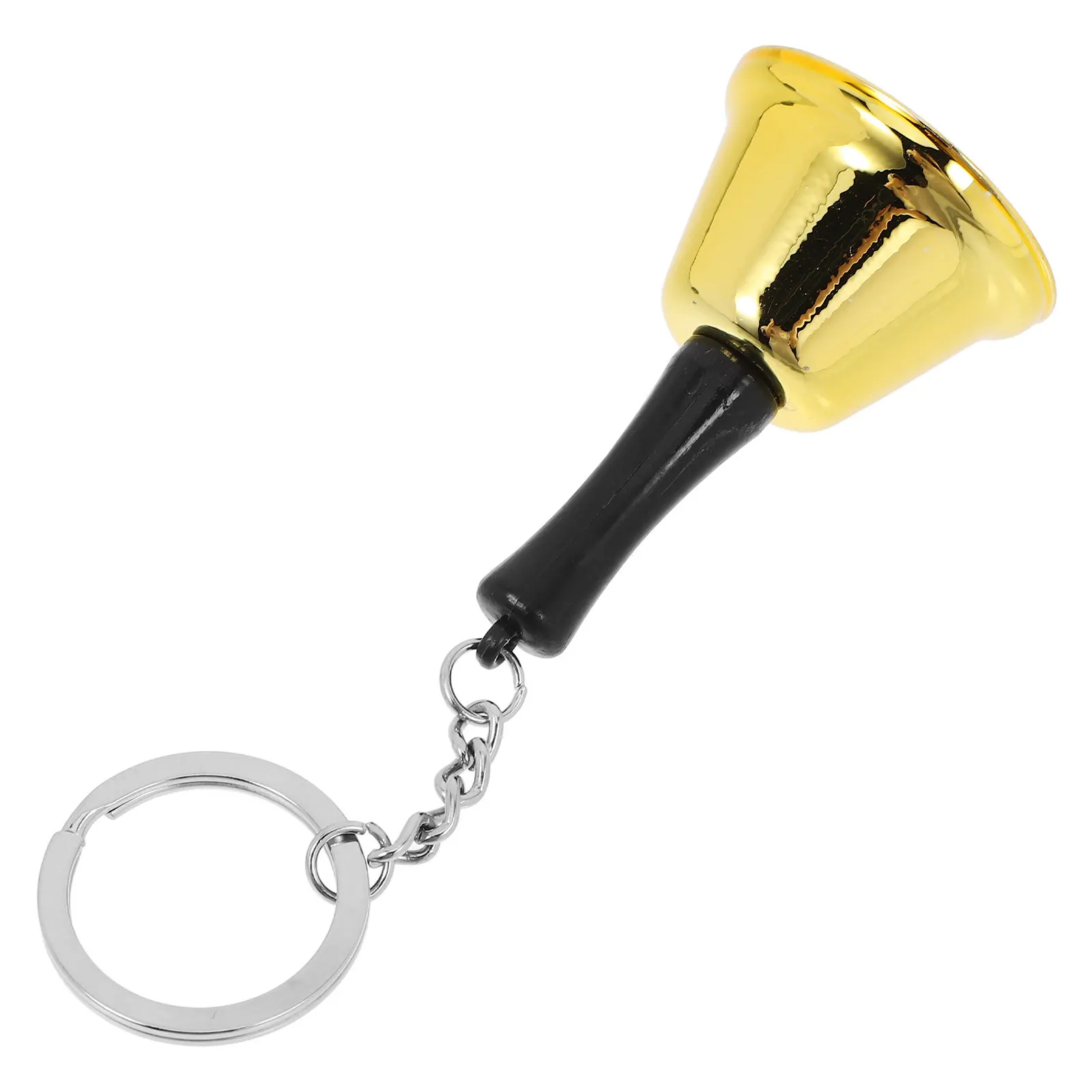 Mini Metal Hand Bell Keychain Loud Handheld Bell for Early Education School Shopkeeper Restaurant Decorative Golden