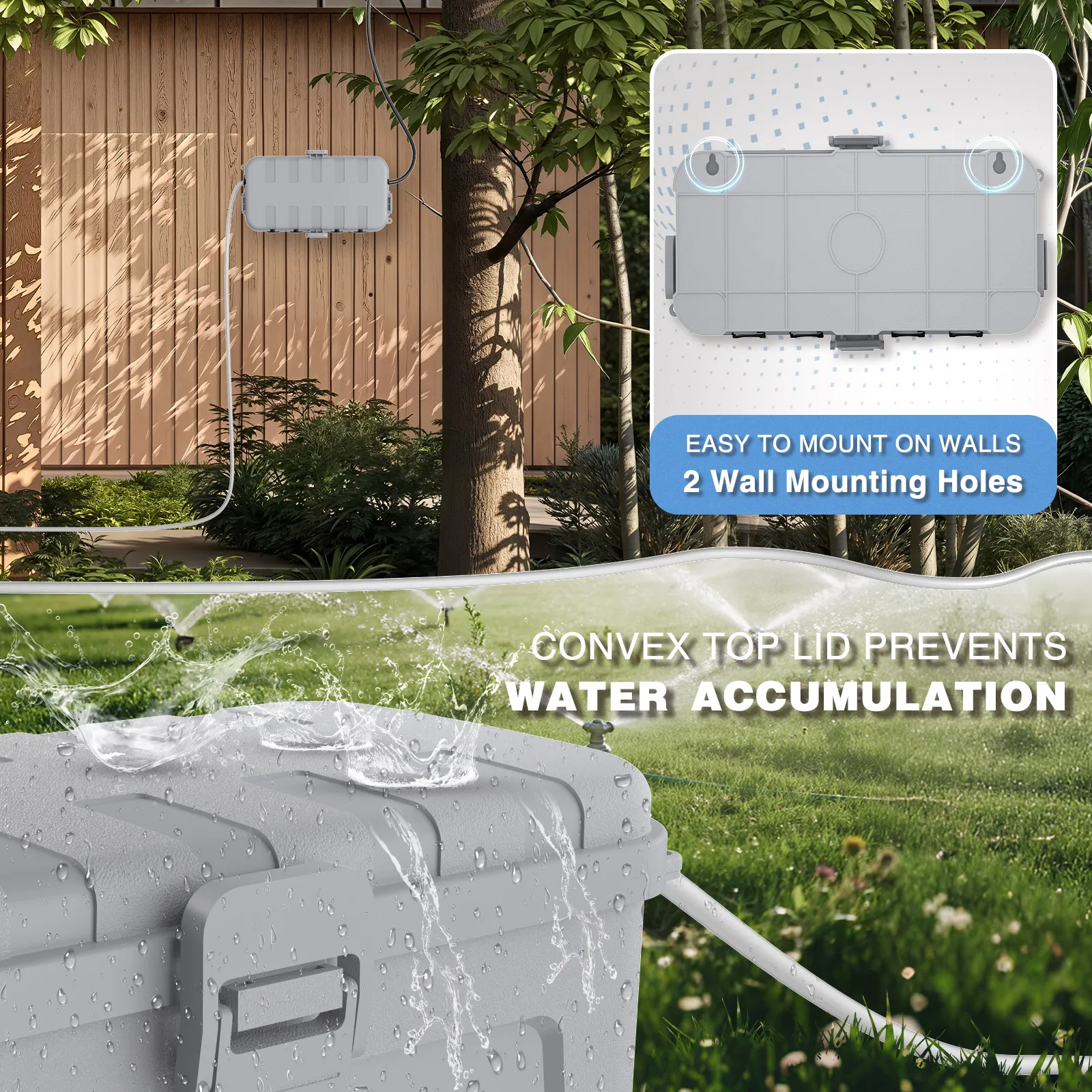 Newly Upgraded Outdoor Waterproof Electrical Boxes IP54 Weatherproof Protect Power Plugs/Christmas String Lights/Garden Timers