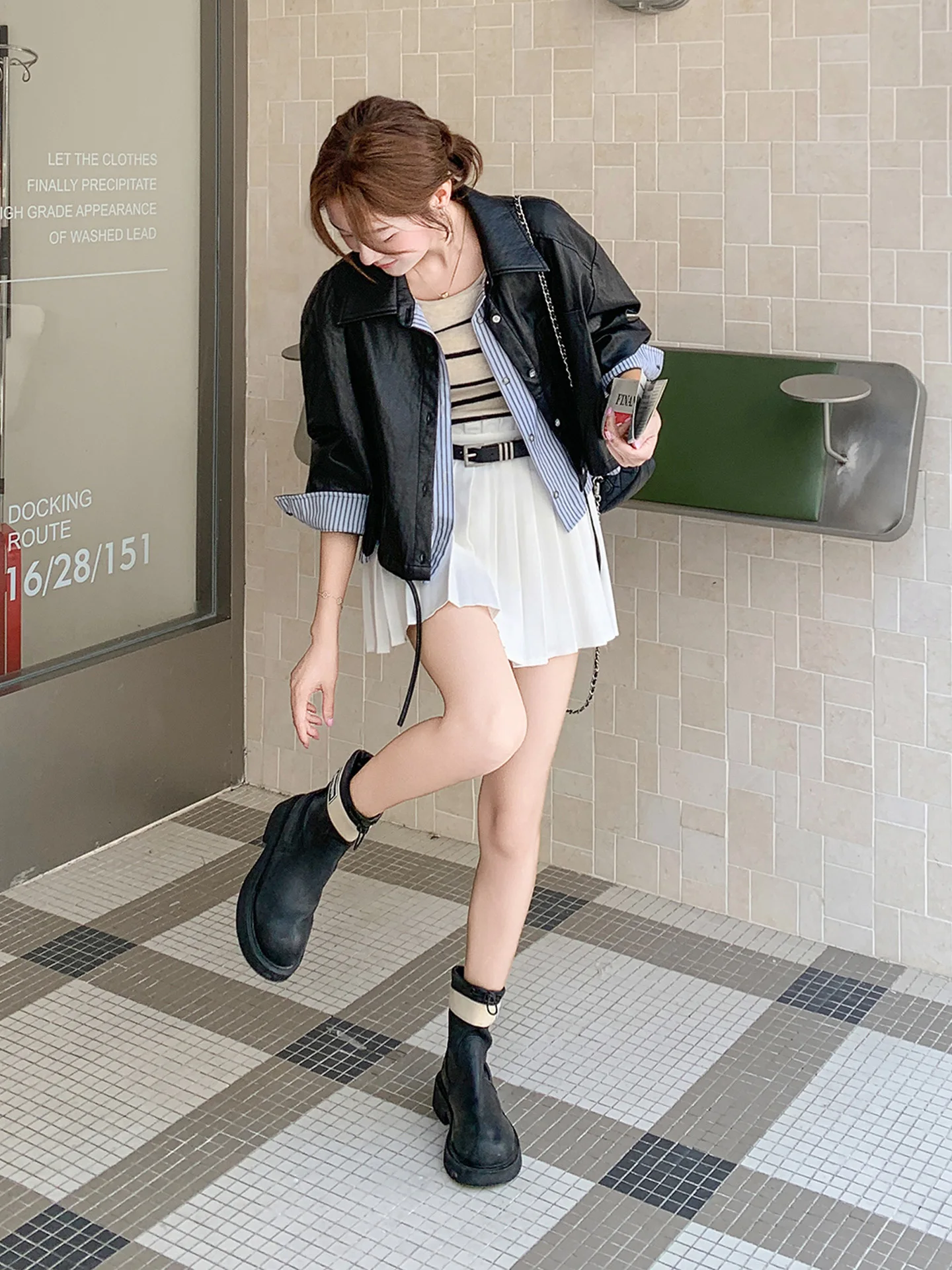 bla-pu-cuir-jaet-femmes-2025-automne-nouveau-design-coreen-sens-rayure-epissage-vetements-d'exterieur-ort-sle-long-sve