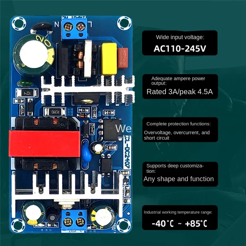 절연 전원 모듈 AC-DC 스위칭 전원 보드, 내장 모듈, 110V, 220V ~ 24V, 24V, 3A, 70W