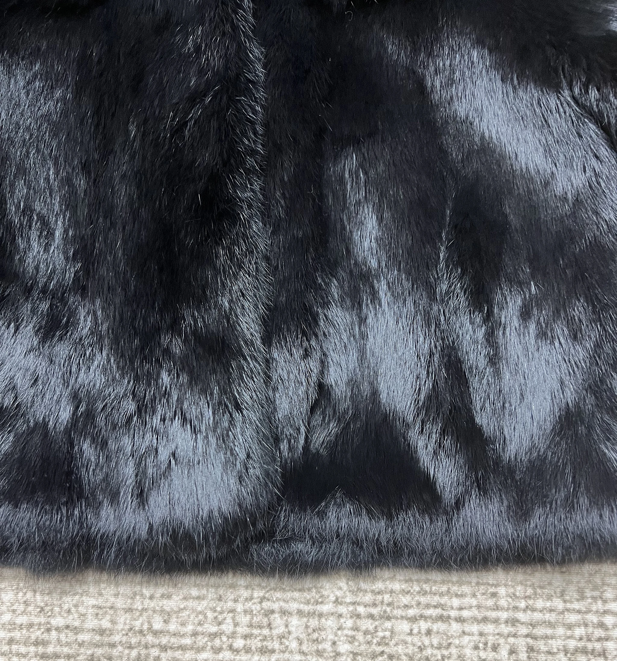 Women's Genuine Rabbit Fur Coat Stand Collar Luxury Winter Fur Outerwear