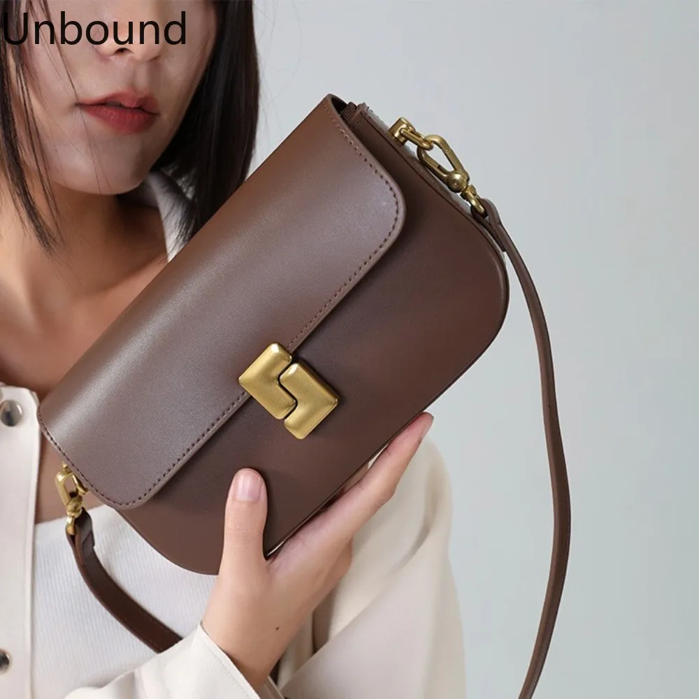 

Genuine Leather Small Square Bag Women Luxury Crossbody Commuter Shoulder Cowhide Underarm Handbag Minimalist Trendy Fashion Hot