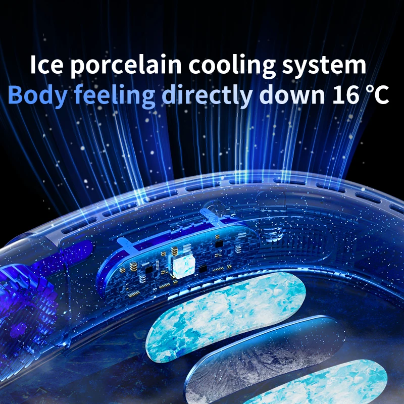 مروحة الرقبة المحمولة مكيف هواء صغير USB قابلة للشحن مبرد الهواء 5 سرعات مروحة كهربائية لمراوح التهوية الخارجية 5000mAh