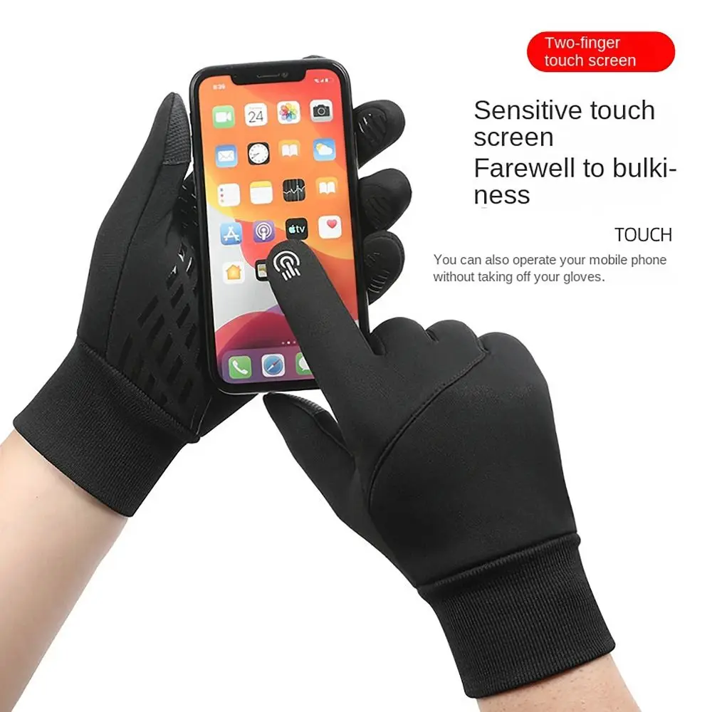 M-XL Winter Gloves Non-Slip Waterproof Windproof Touchscreen Gloves Sensitive Touch Zipper Fleecing Mittens For Winter Outdoor