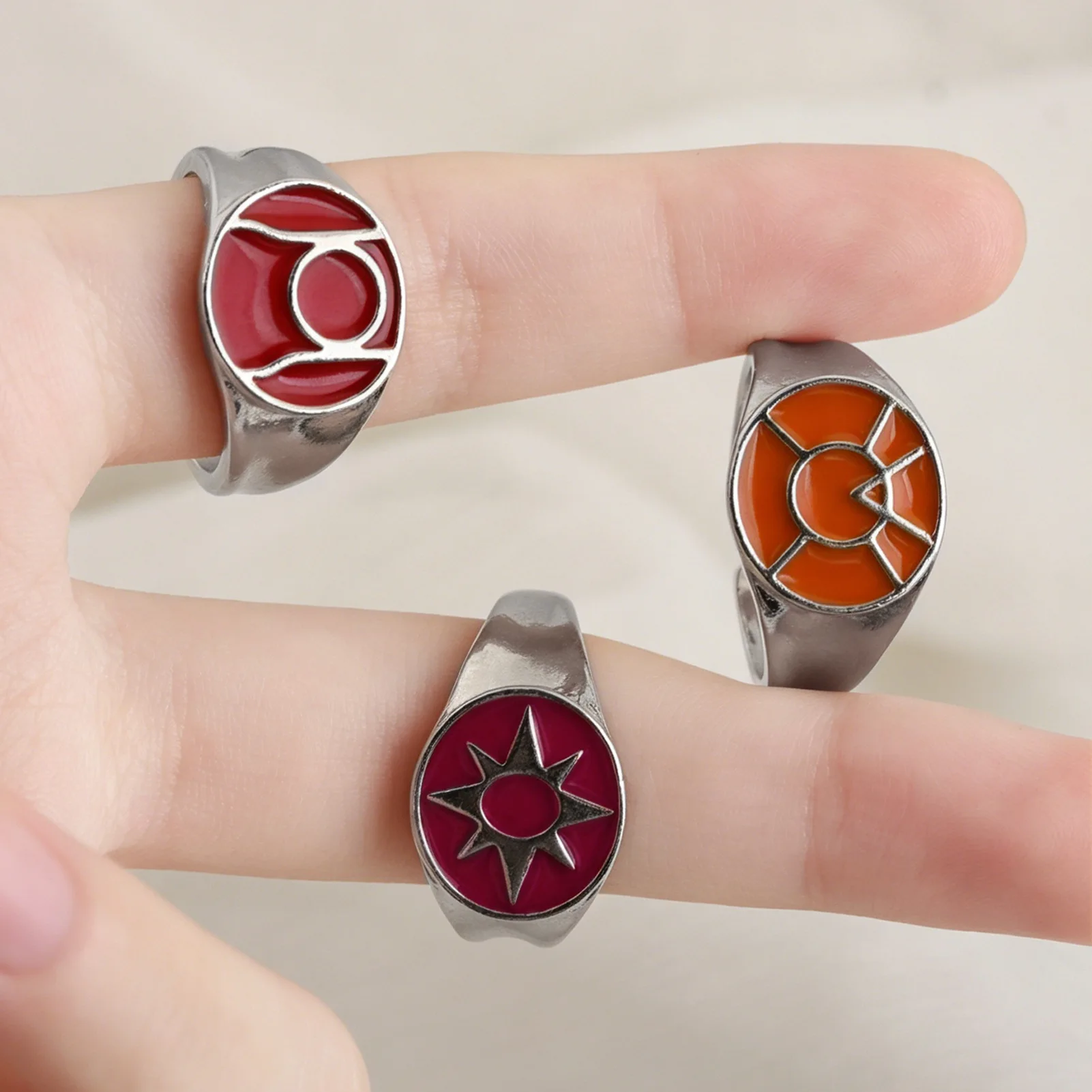2026 Neuer Green Lantern Corps Ring Anime Peripherie John Stewart Ring Verstellbarer Offener Ring Cosplay Requisiten Ring Spielzeugsammlung Geschenk – Detail 18
