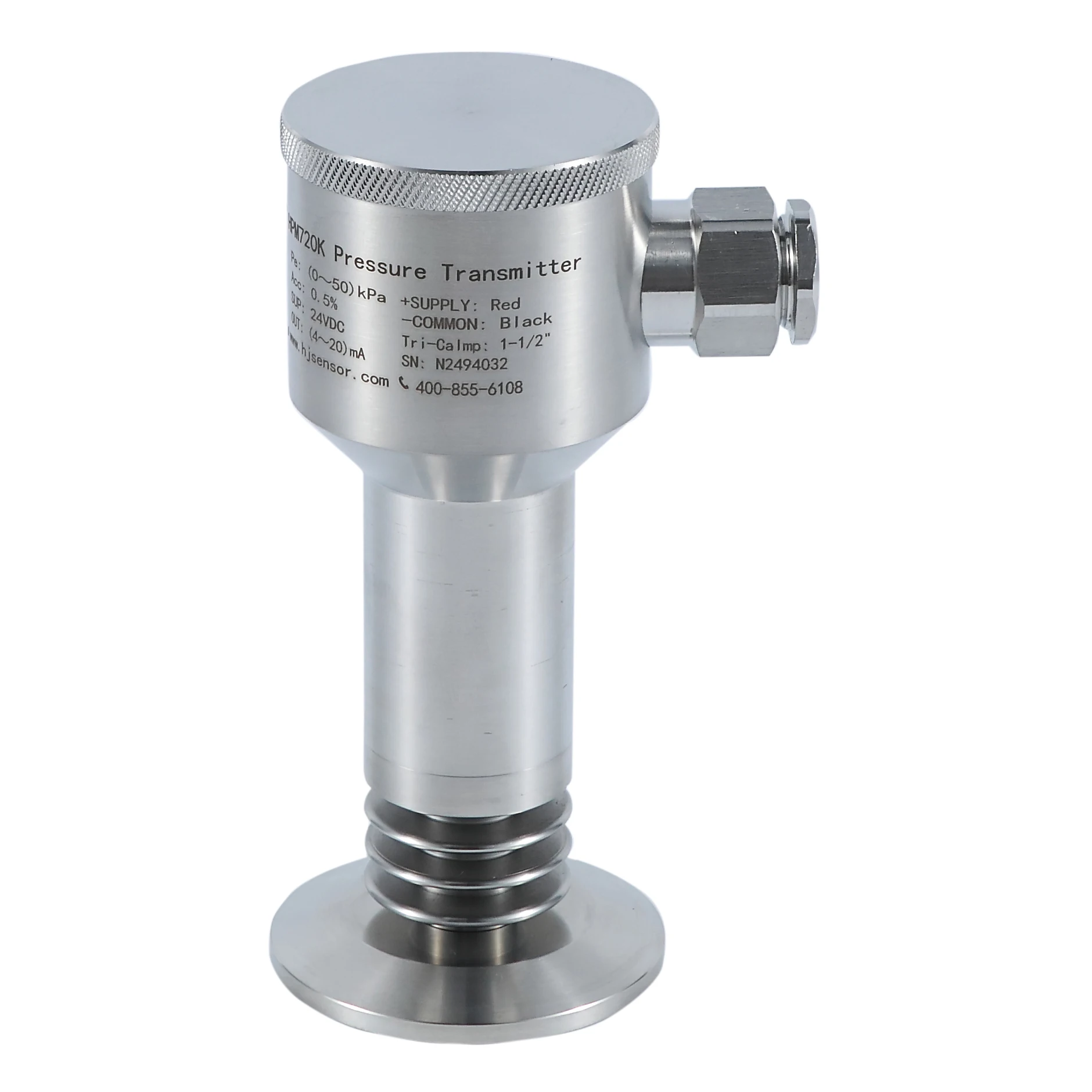 Sanitary Tri Clamp Hygienic Pressure Transmitter Liquid, Gas Suitable for Food Industry HJSENSOR ISO9001 OEM,ODM HPM720