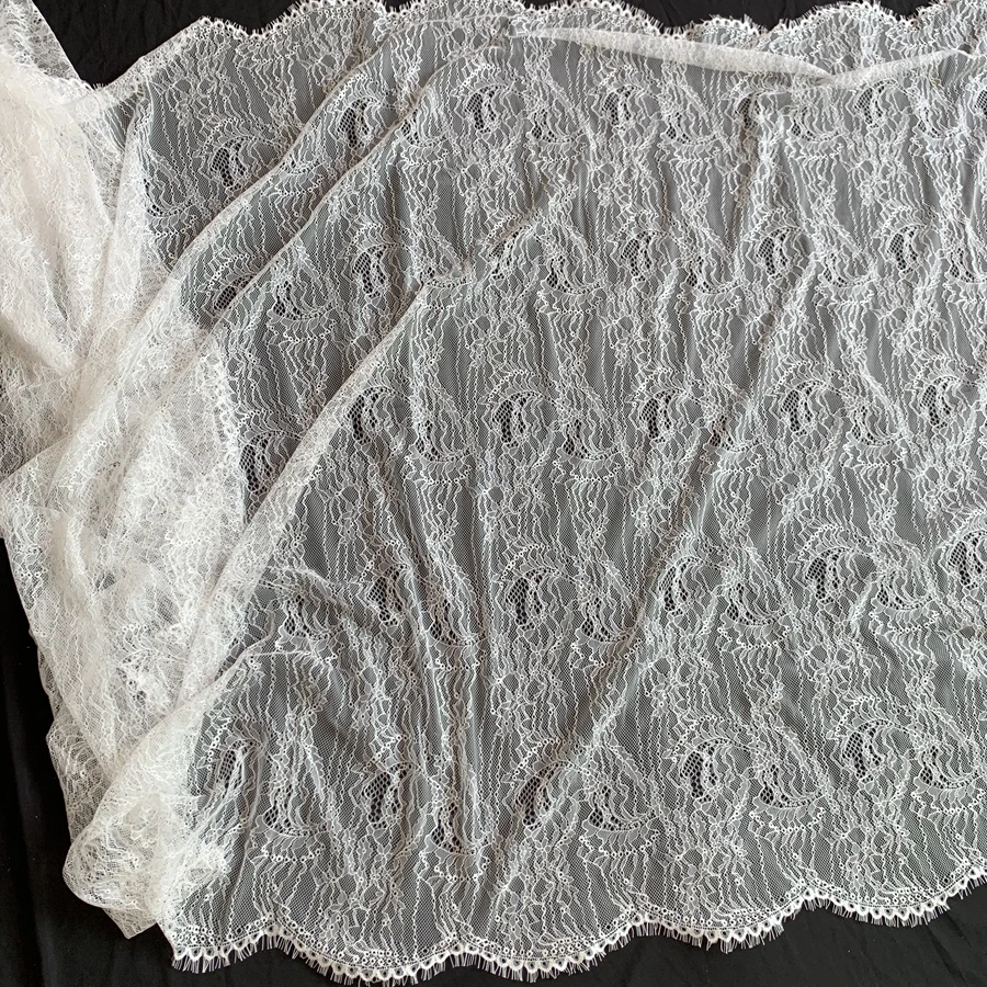 Width 100CM, Length 3 Meters Subtle Eyelash French lace Chantilly Lace Lady Dress Patchwork Lace Material Nice!