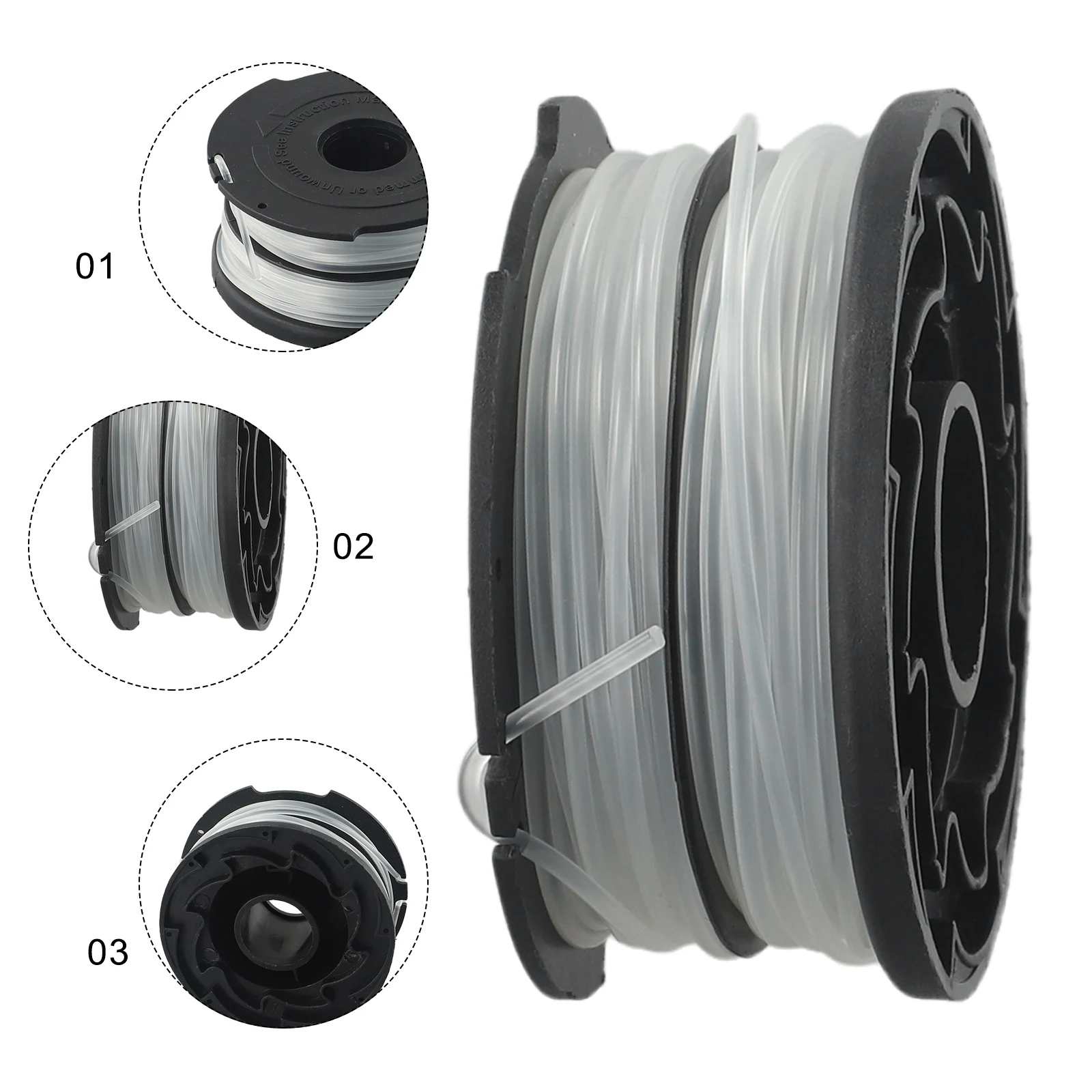 1.5mm A6441 Double Line Thread Coil Spool For Black/Decker GL 650SB 652 655 650SBK,650SZ,660P,680 680B 680BZ 690 350 5530